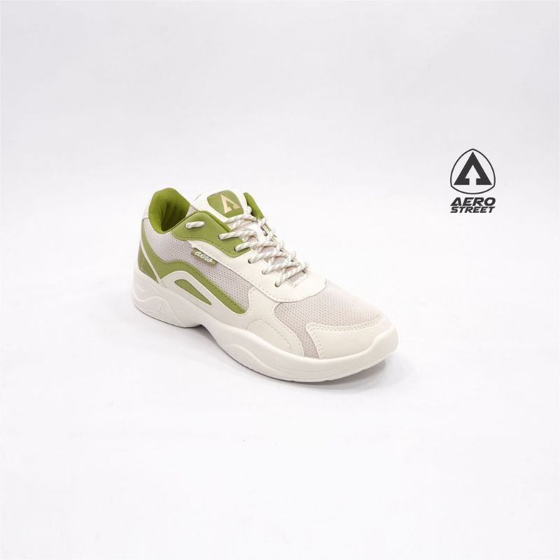 Aerostreet 37-40 Rose Putih cream hijau muda matcha - Sepatu Sneakers Casual Sport Pria Wanita Aero Street medan