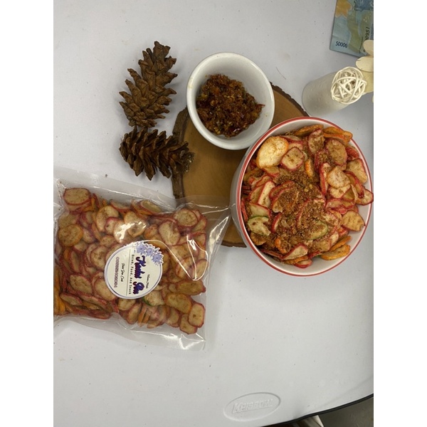 

Seblak garing bumbu cikur pedas daun jeruk