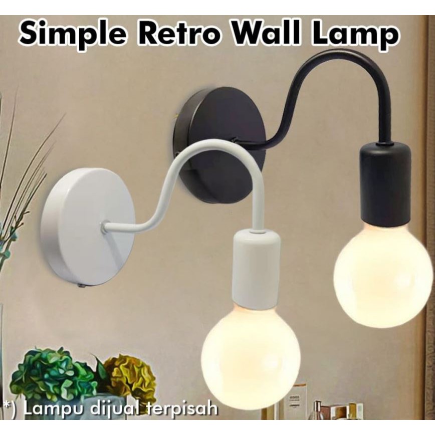 Kap Lampu Gantung Simple Retro Wall Lamp Edison - Hitam