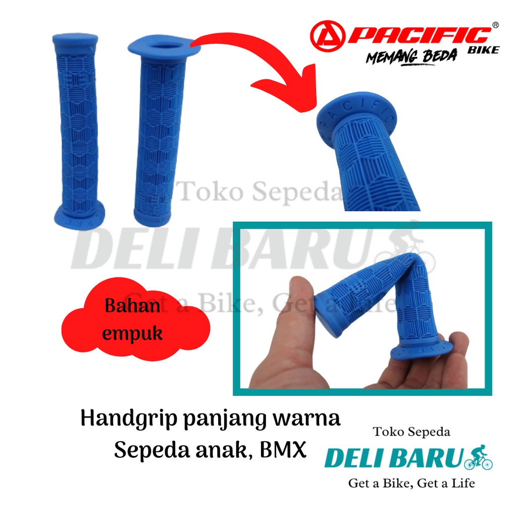 Pacific Handgrip panjang warna hanpad hamfat sarung stang sepeda anak BMX