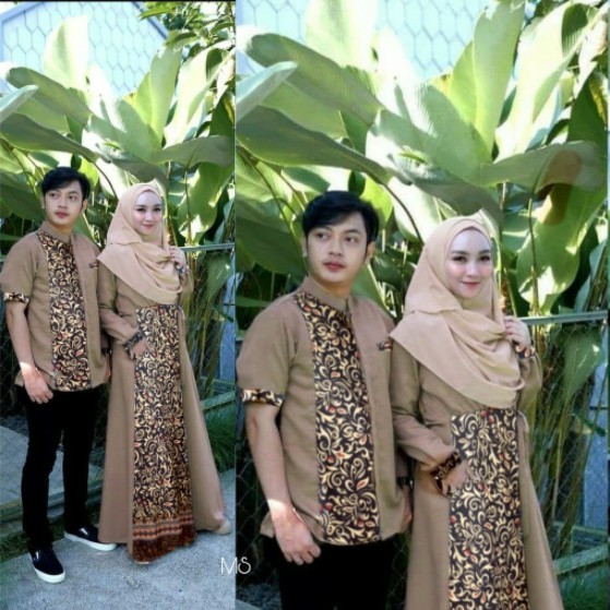 gamis batik coupel baju wanita baju pria baju pesta edisi lebaran 2021