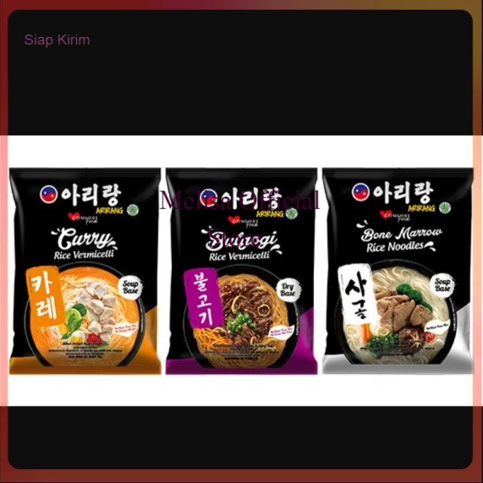 

Ready ARIRANG Bihun Kwetiau Instant KOREA HALAL Curry Bone Marrow Bulgogi - Bone Marrow