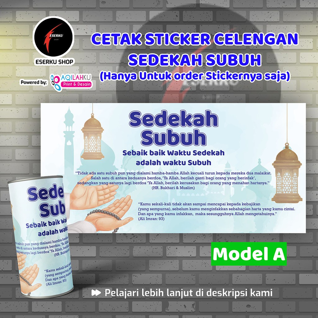 Jual CETAK STICKER CELENGAN SEDEKAH SUBUH (Hanya Untuk order Stickernya