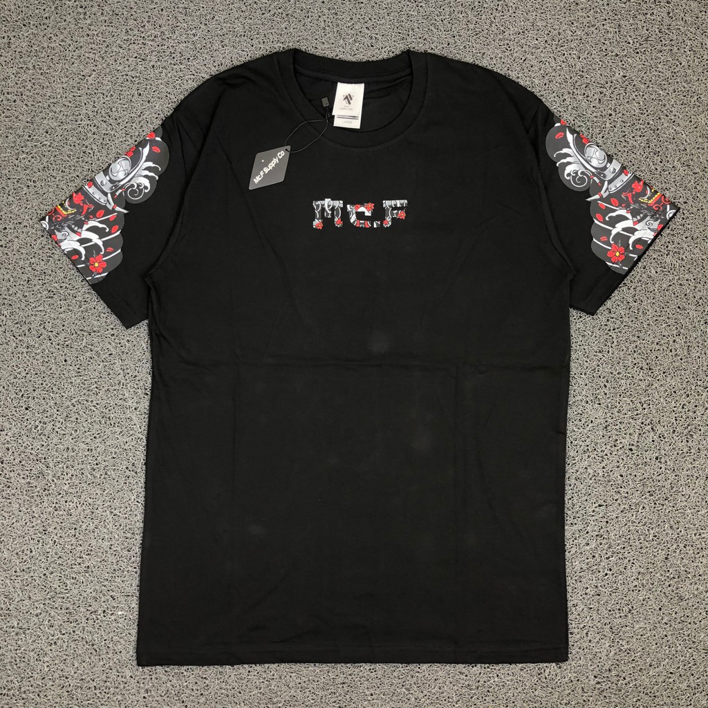 KAOS MCF MC.F SUPPLY CO. TRIBAL JAPANESE ABSTRACT SAMURAI SLEEVES LOGO
