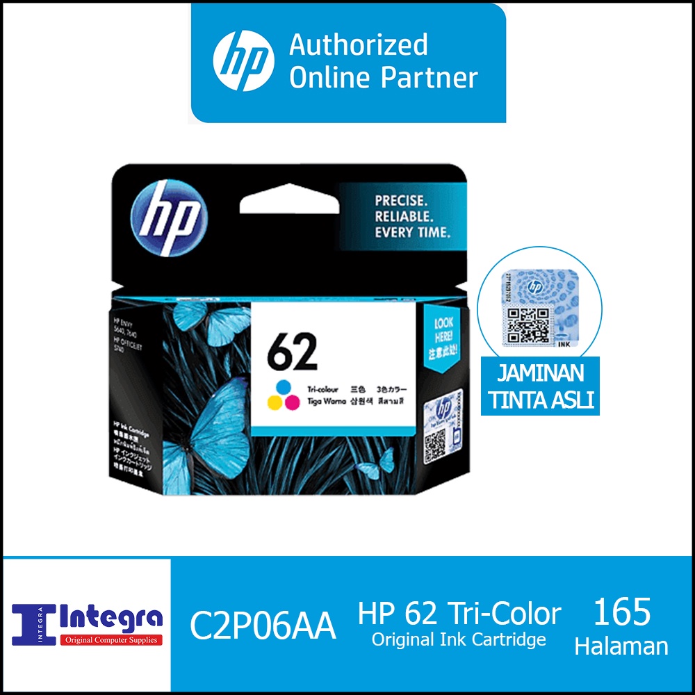 Tinta HP 62 Colour / Warna Original Cartridge - C2P05AA - Officejet OJ 200, 250