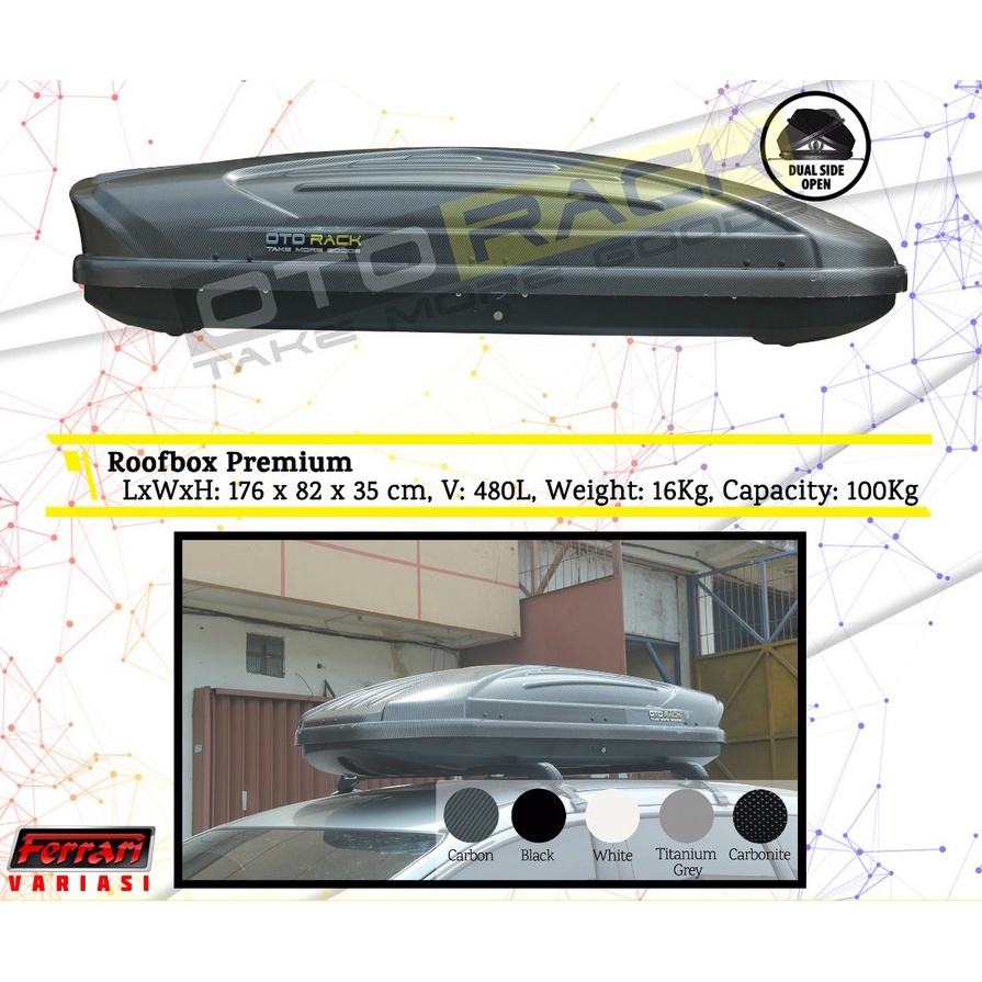 ROOF BOX OTORACK PREMIUM kotak atap mobil ferrari variasi