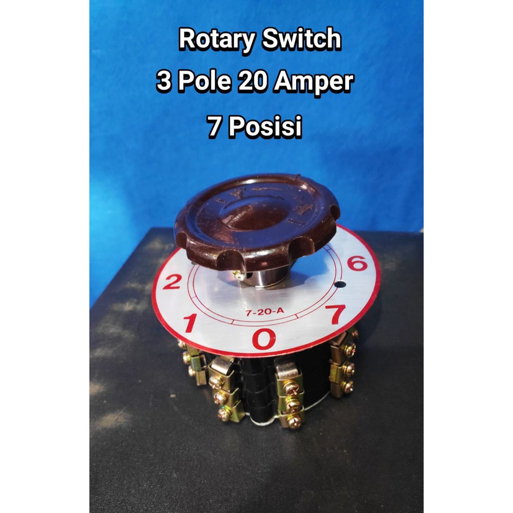 Rotary Switch 7 Posisi 3 Pole 20 Ampere / Rotary Switch 7 Posisi 3P 20A