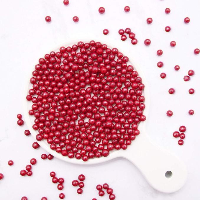 

10G MUTIARA PEARL RED MERAH MINI SPRINKLES EDIBLE CAKE KUE BANYAK ART STOK TERBATAS Kode 622