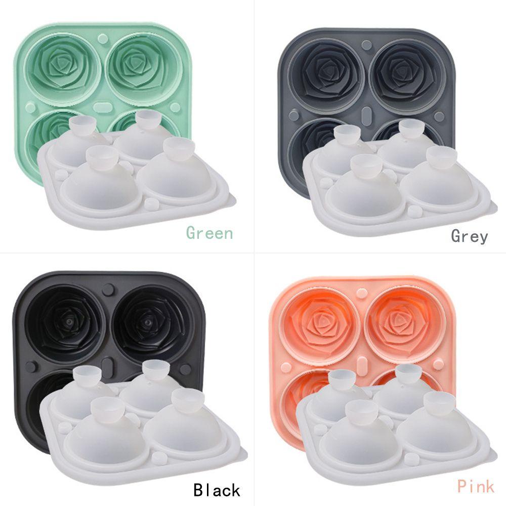 [Elegan] Cetakan Es Batu Silikon Berkualitas Tinggi Mudah Dibersihkan Tahan Lama Anti Bocor Bentuk Mawar Easy release Ice tray