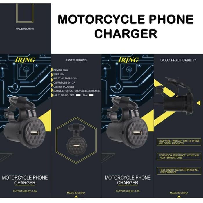 Charger Motor Aki Waterproof Charger Motor Accu Usb