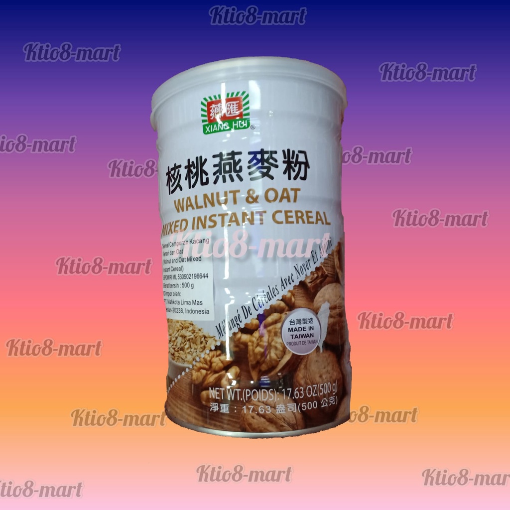 

XIANG HUI Walnut & Oat Mixed Instant Cereal 500gr/Kemasan Kaleng/Import