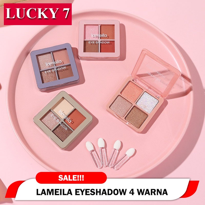 DBI - NEW LAMEILA Eyeshadow Mate Pallet 4 Warna Kombinasi Glitter Anti Air dan Tahan Lama