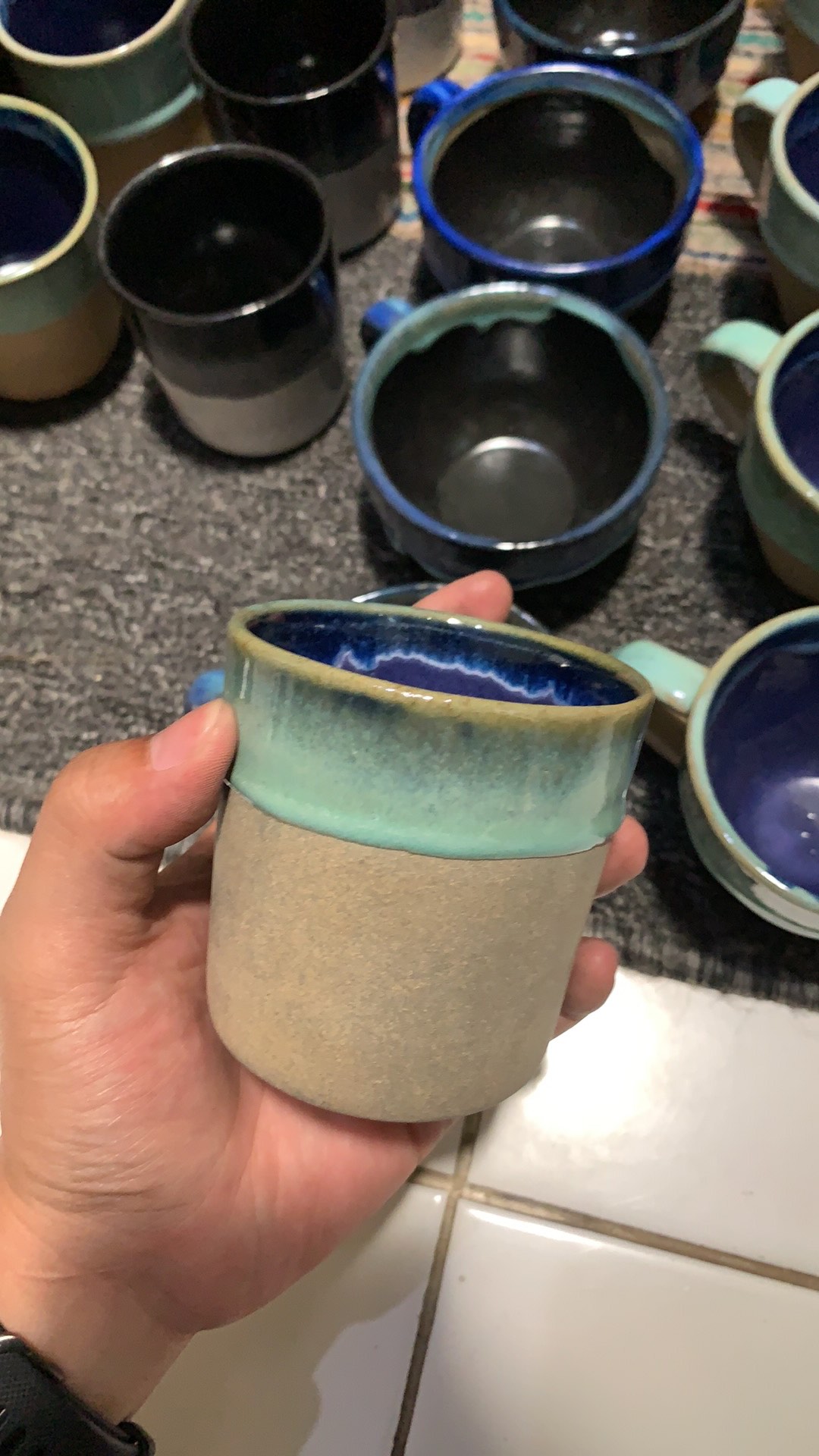 Naruna Cangkir Keramik Unhandle Sea Sand Series Include Tatakan Bisa Grafir Satuan