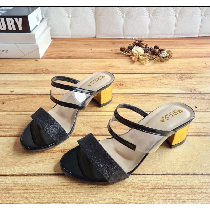 ABBUSHOES SS 44 sandal hak tinggi wanita terbaru bahan pasir
