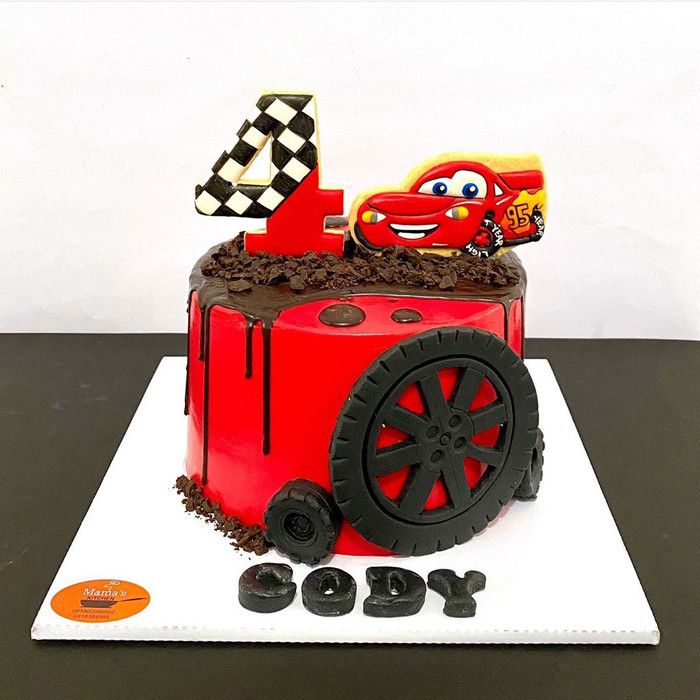 

kue ulang tahun butter cookies icing fondant cake the cars mobil