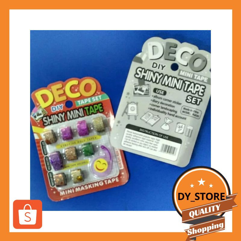 

Terlaris Shiny Mini Tape - Isolasi glitter - selotip warna mewah - lakban kecil Elegan