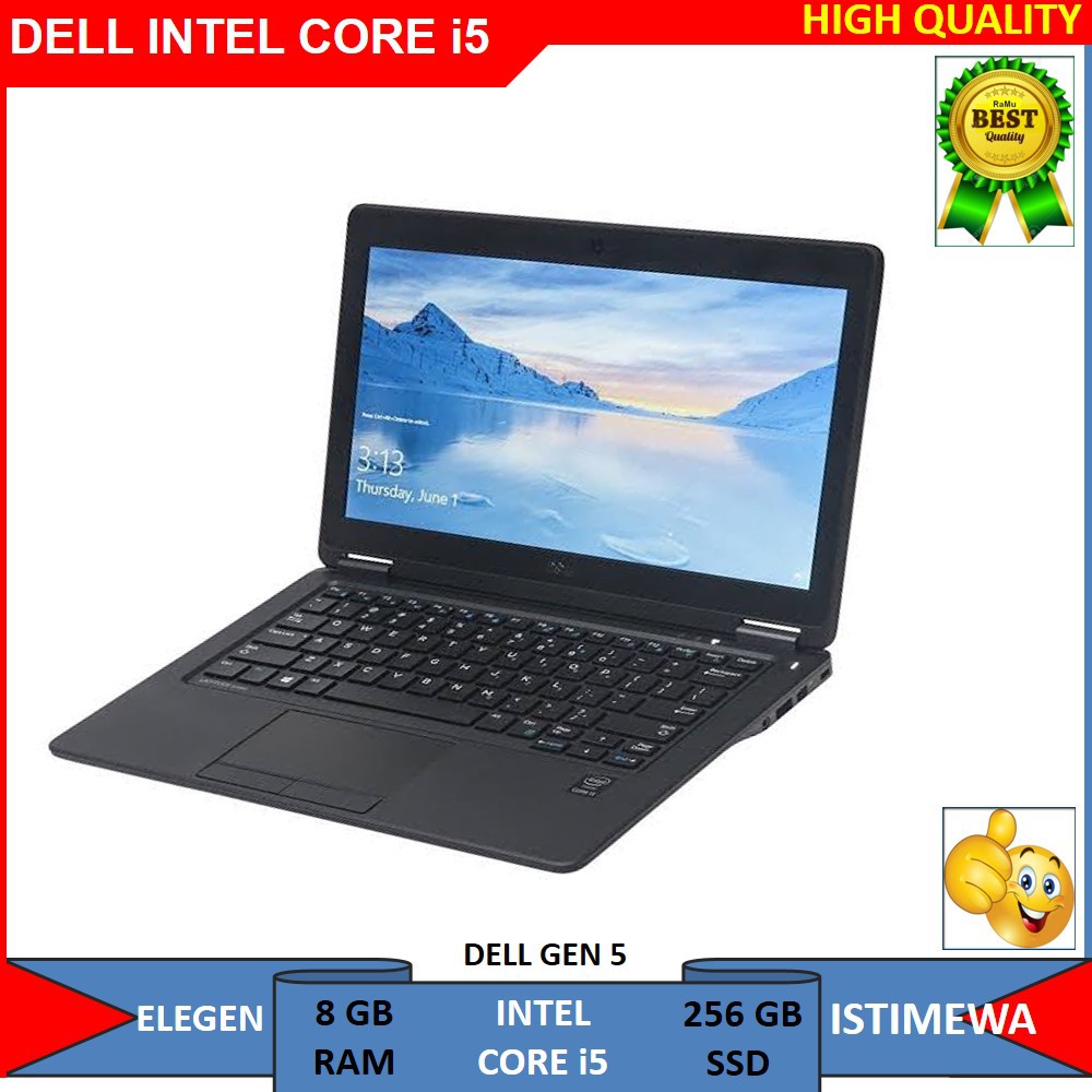 LAPTOP DELL INTEL CORE i5 GEN 5 RAM 8 GB SSD 128/256 GB