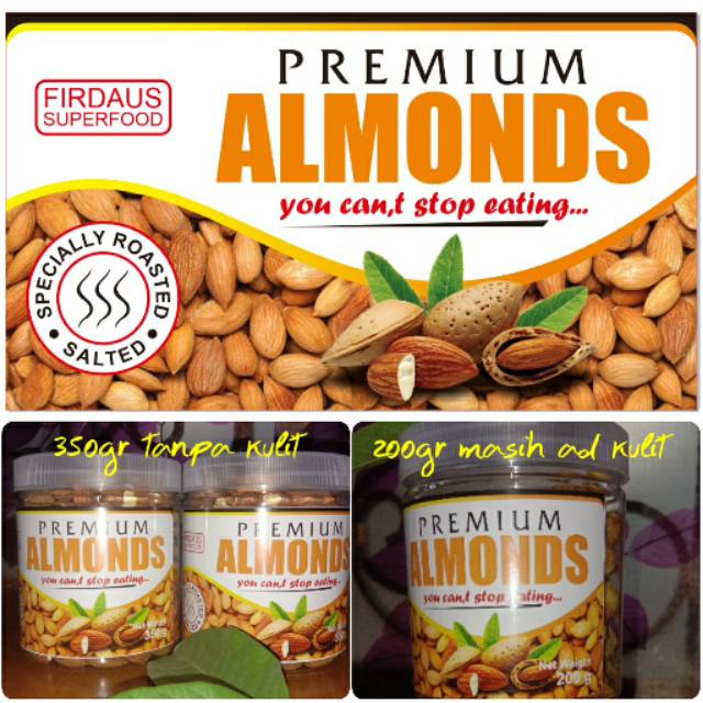 

Almonds Premium Kupas 200 gram