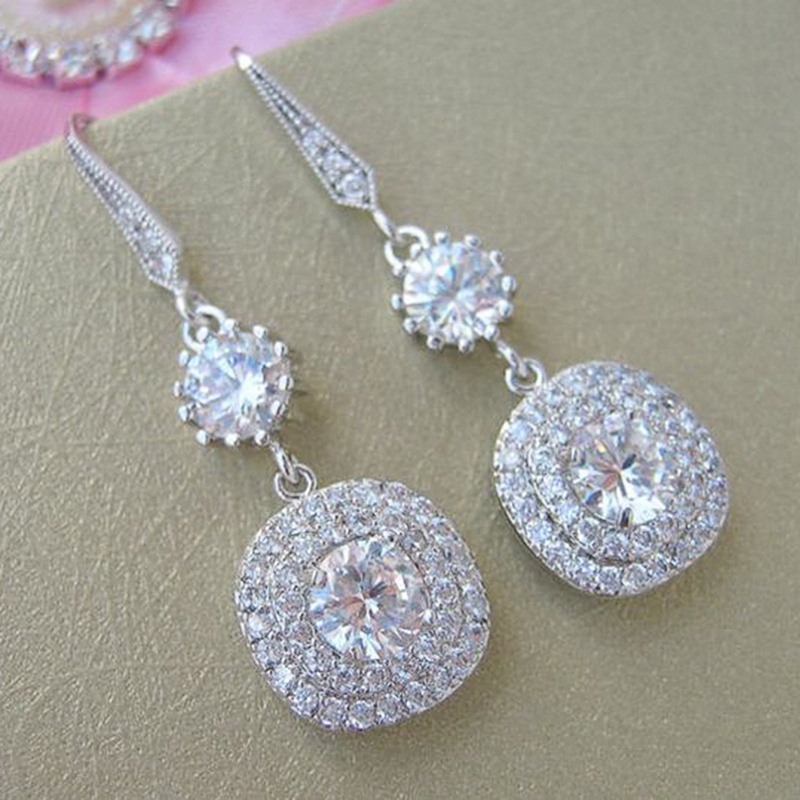 Anting Menjuntai Warna Silver Untuk Aksesoris Wanita