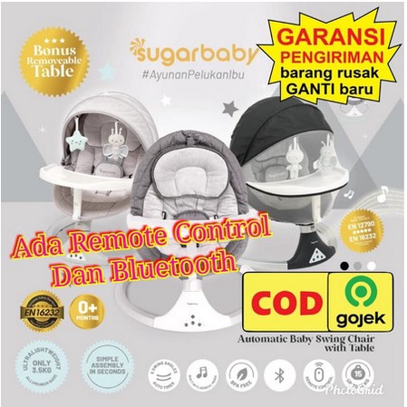 Sugarbaby HUG ME Automatic Baby Swing GOLD Chair with Table AYUNAN SUGARBABY NEW SUGARBABY AYUNAN SW