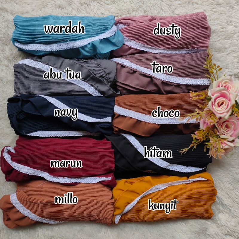 KHIMAR PET RENDA REMPEL / KHIMAR CERUTY / JILBAB PLISKET / KHIMAR PLISKET / BERGO PLISKET / JILBAB PLISKET INSTAN / JILBAB KHIMAR