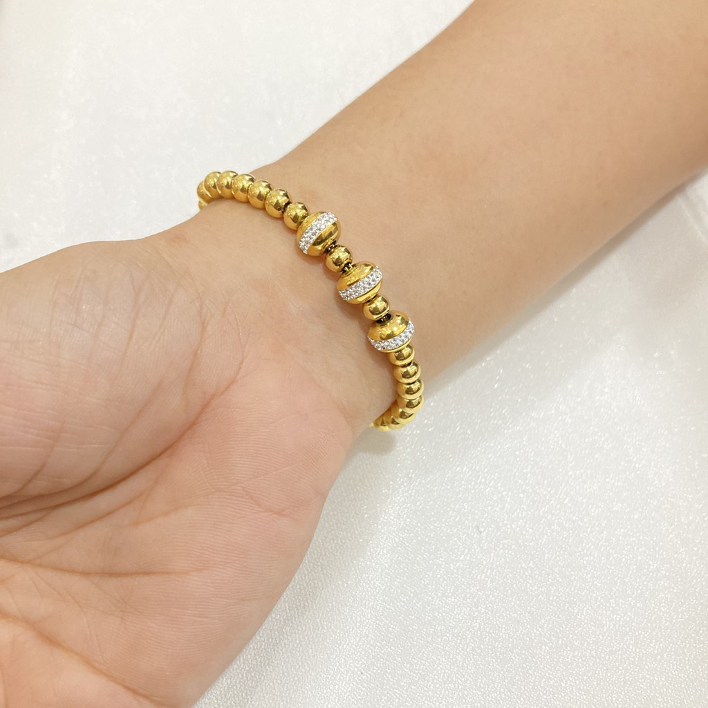 Gelang Tangan Model Serut Titanium Asli Fashion Wanita