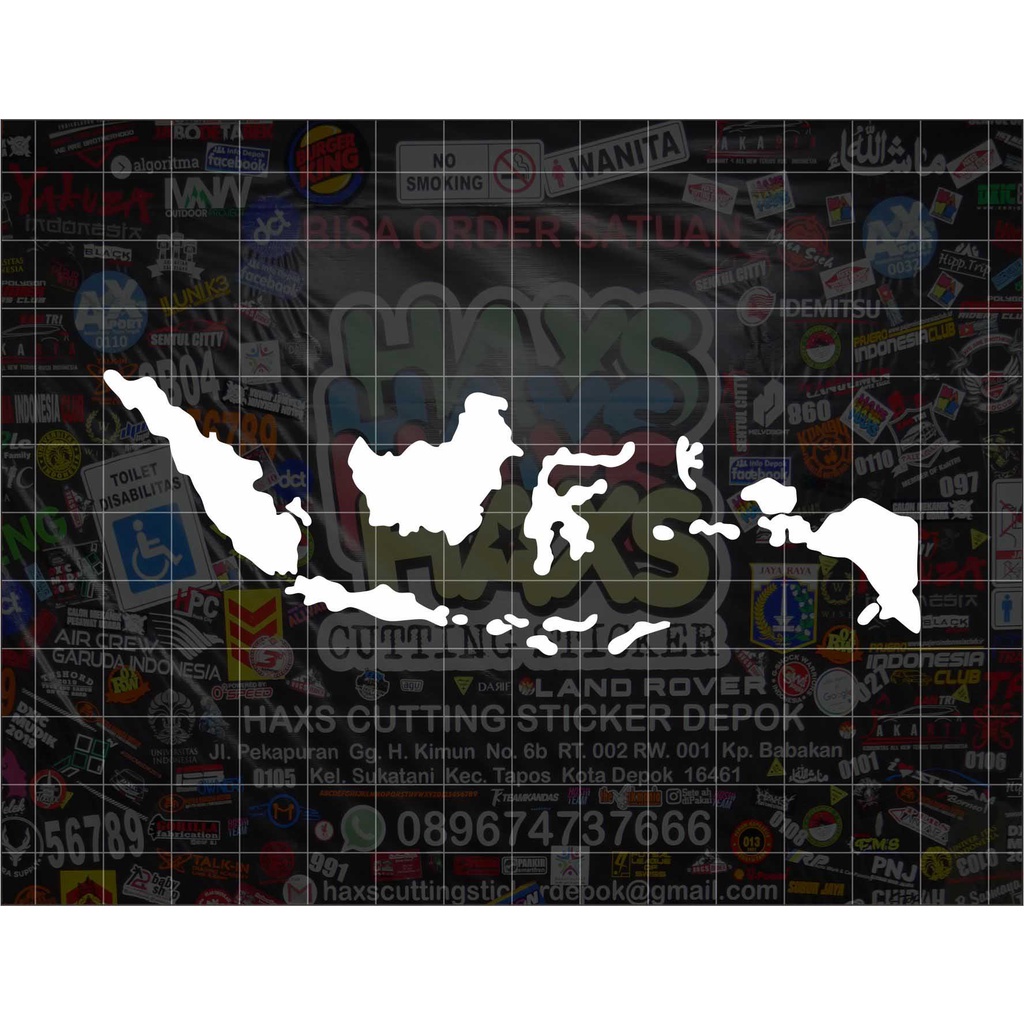 Cutting Sticker Indonesia Maps Peta Ukuran 30 Cm Untuk Kaca Mobil