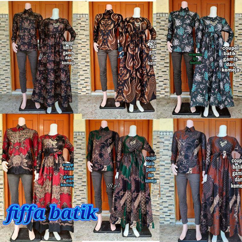 BATIK COUPLE MODERN  SARIMBIT BATIK COUPLE GAMIS BATIK COUPEL COPLE COPEL PASANGAN MAURA COUPLE