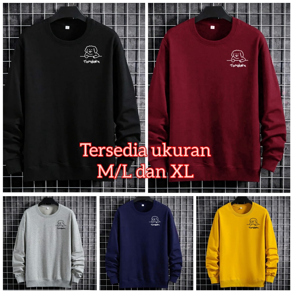 BISA COD / POLILE - BAJU SWEATER TOMBONY / atasan lengan panjang / fashion pria distro / sweater cowok / terbaru / terlaris