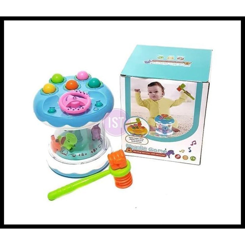 Mainan Edukasi Anak Music Game Hamster Playing Carousel Hammer