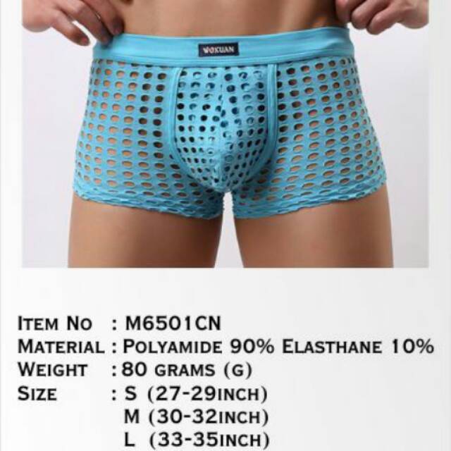 Celana Dalam Pria Import Woxuan Sexy Hollow Out Boxer M6501