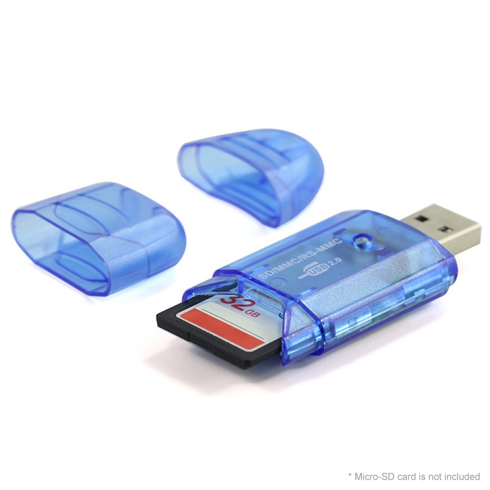 1pc Adapter Memory Card Reader Micro SD USB 2.0 Kecepatan Tinggi Warna Acak Untuk Komputer