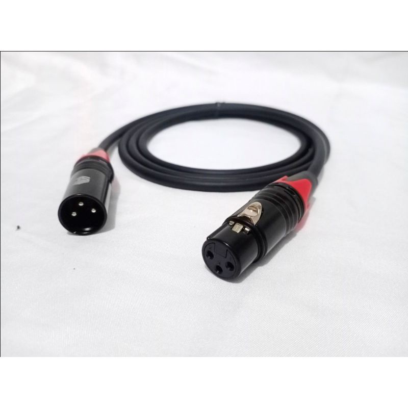 1 PCS KABEL CANON XLR MALE (COWOK) KE XLR FEMALE (CEWEK) BLACK 40 METER