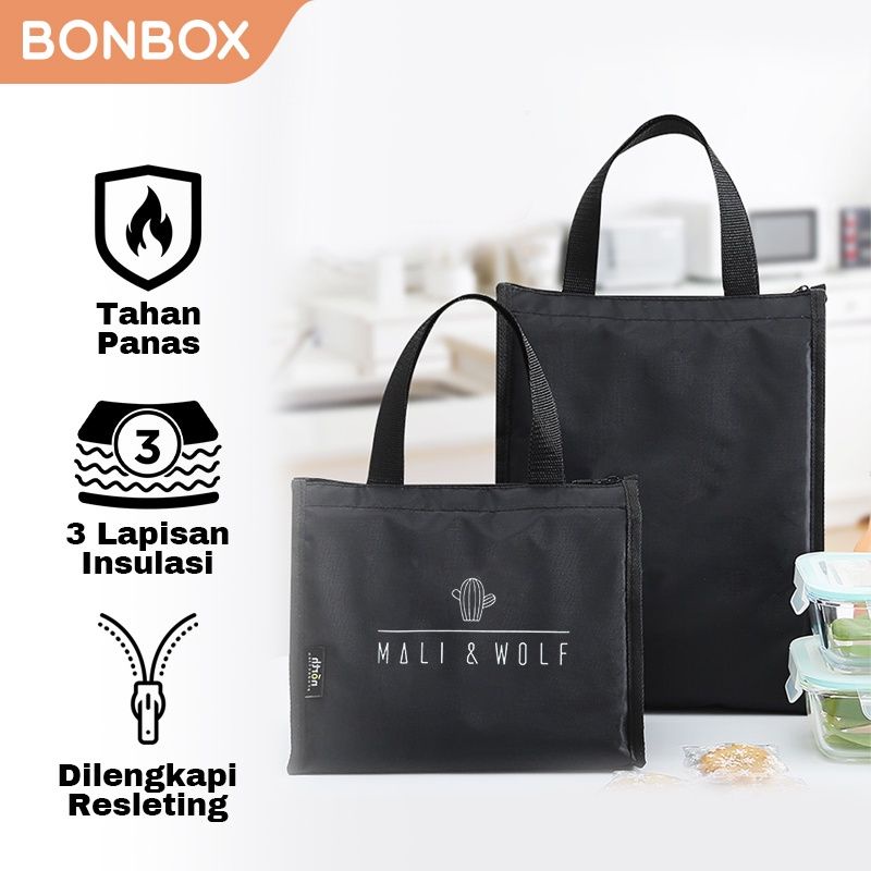 Tas Bekal/Lunch Bag Bonbox BLB20 Large Size/Small Size - Hitam