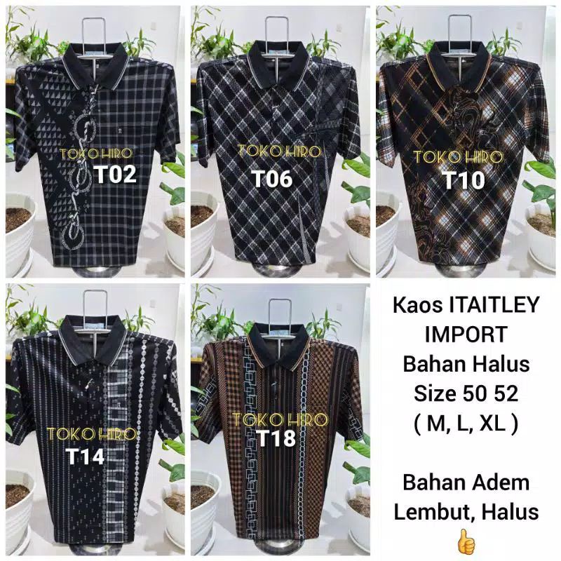 BAJU KAOS KRAH BAPAK-BAPAK PRIA DEWASA IMPORT ITALY TERMURAH TERLARIS KADO UNTUK PAPA