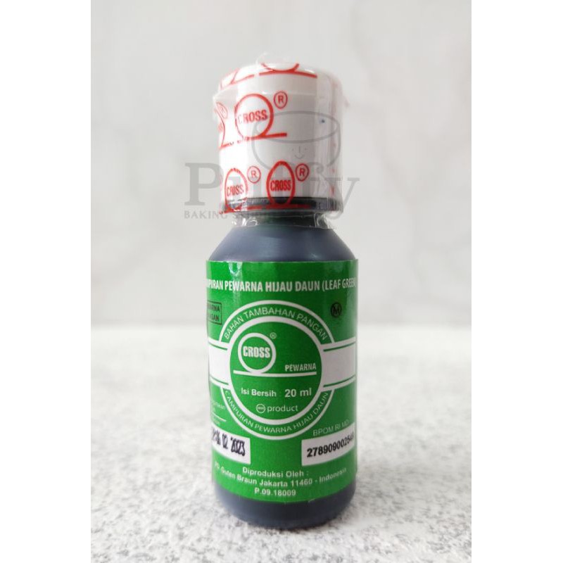 

Pewarna makanan Cross warna Hijau Daun ( Leaf Green ) 20ml
