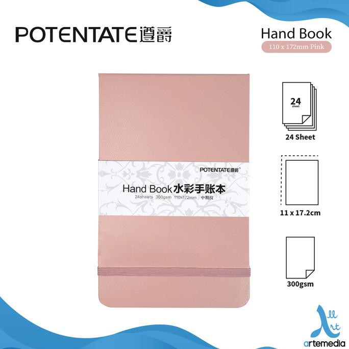 

(COD) POTENTATE Hand Book Watercolor 110X172mm 300gsm Kertas Buku Cat Air - PINK