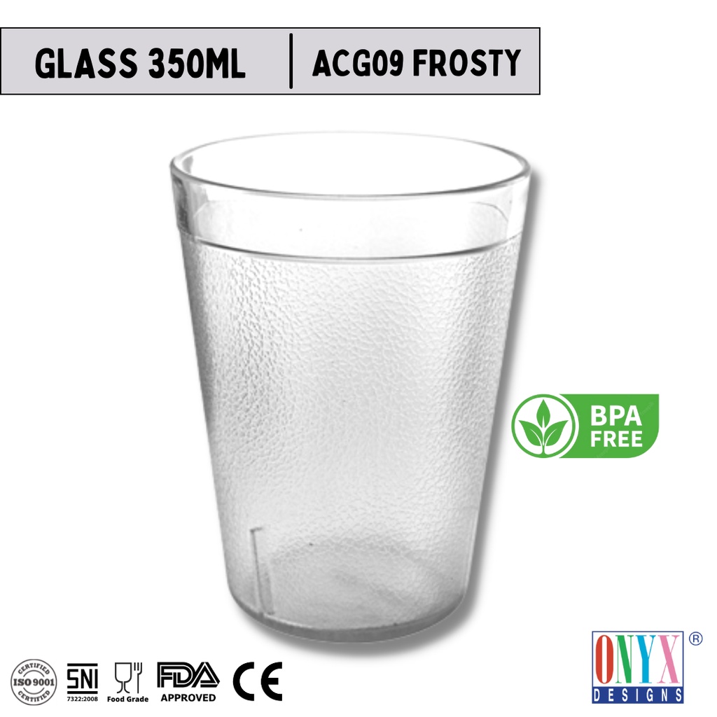 Onyx Gelas Transparan Bening Besar 350ml/ Plastik / Crystal Series - ACG09