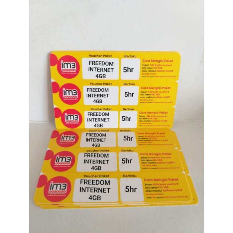 VOUCHER DATA INDOSAT FREEDOM INTERNET 4GB/5HR