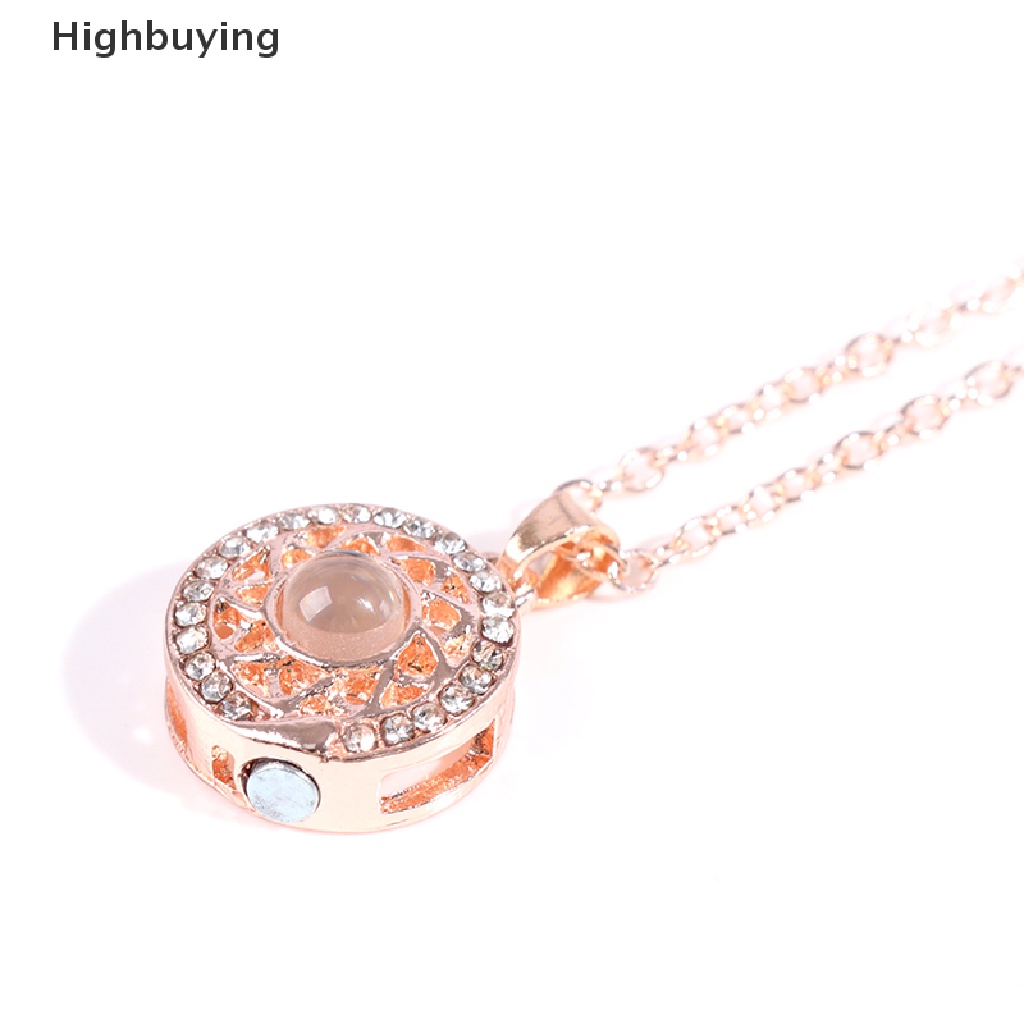 Hbid Kalung Rantai Liontin Puzzle Matahari / Bulan / Tulisan I Love You 100 Bahasa Untuk Pasangan / Pria / Wanita