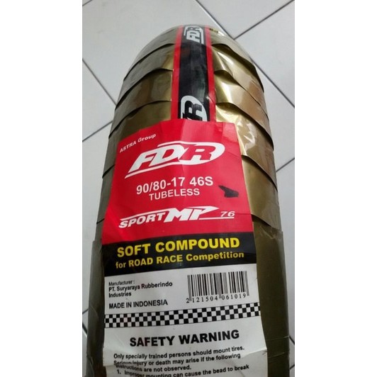 MP-76 FDR 90/80-17 MP76 Soft Compound Racing Ban Motor Bebek Sport