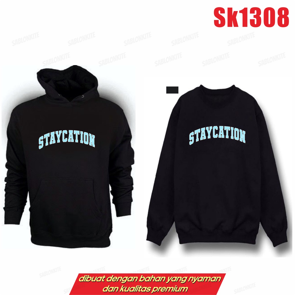 MURAH!!! SWEATER HOODIE SUGA STAYCATION SK1308 UNISEX FLEECE