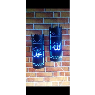 lampu hias dinding lafadz Allah dan muhammad Sepasang