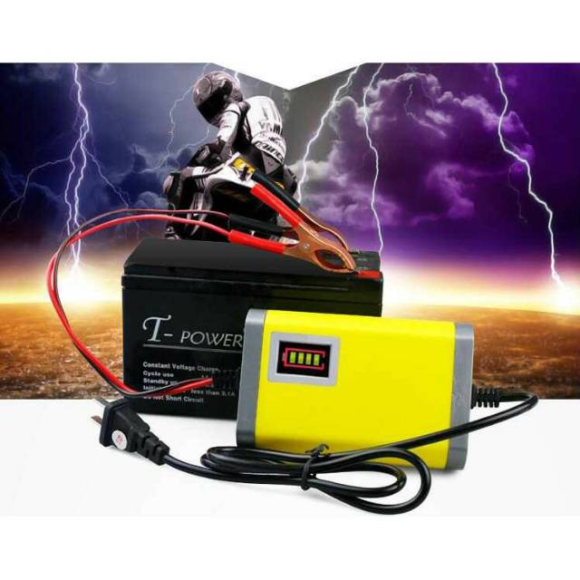 Charger accu motor 12v 2a cas aki 12v