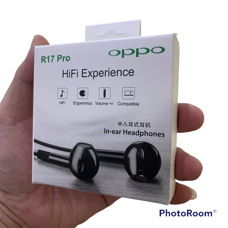 HEADSET HANDSFREE OPPO R17 PRO MH151 JACK 3.5MM HIFI EXPERIENCE BLACK HIGH QUALITY