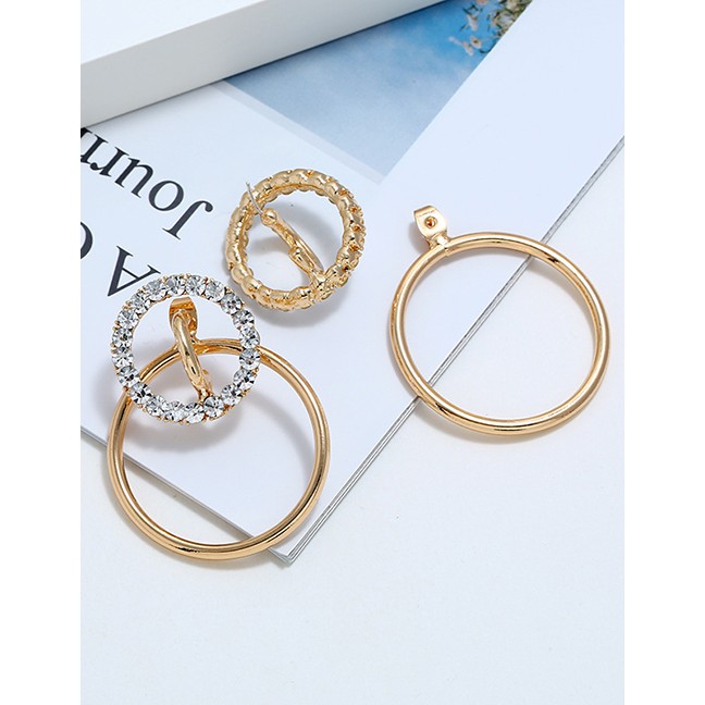 LRC Anting Tusuk Fashion Gold Gemstone Stud Earrings F49297