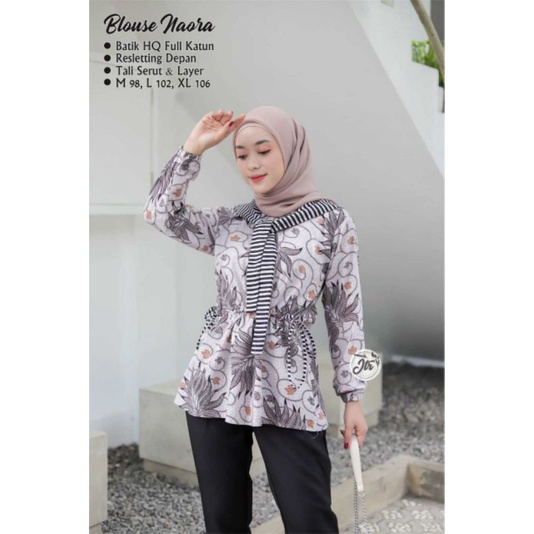 tey-17 Batik wanita ASJ SA HRB026 Kenongo Kemeja Tosca Pendek-NAURA ABU