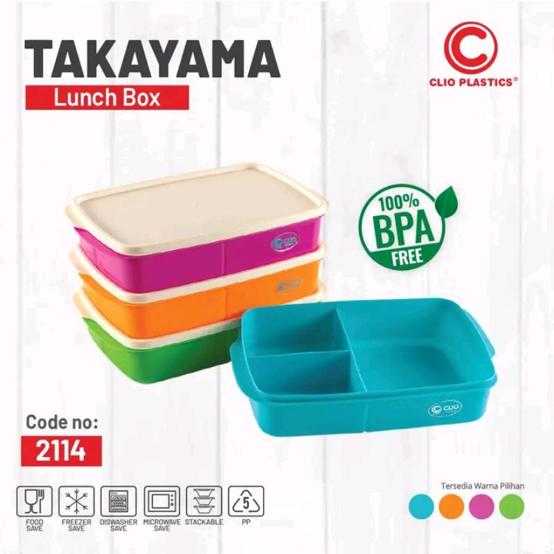 lucn box takayama/tempat makan sekat 3/ompreng plastik/ompreng murah/tepak/