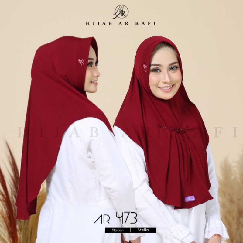 TERBARU AR 473 HIJAB INSTAN BY HIJAB AR RAFI ORIGINAL || INAYAHHIJAB-Maroon