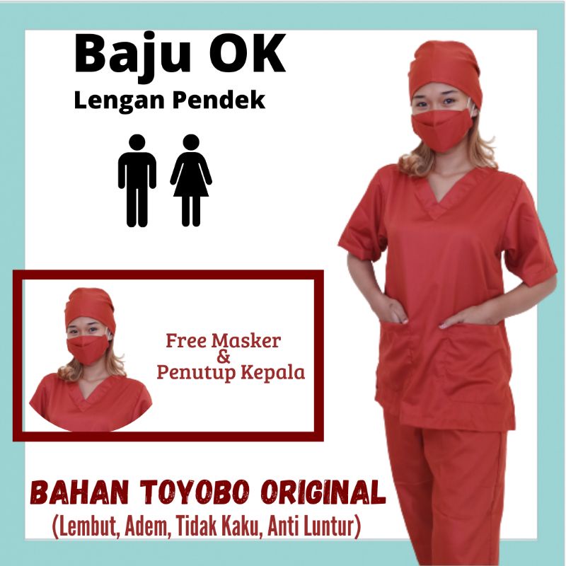 Baju Ok Oka Lengan Pendek | Baju Jaga Perawat Dokter Petugas Medis Nakes